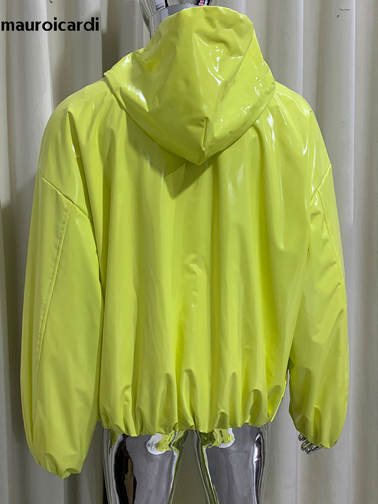 Streetwear Clothing Brand - Jaqueta de Couro Brilhante Oversized Masculina