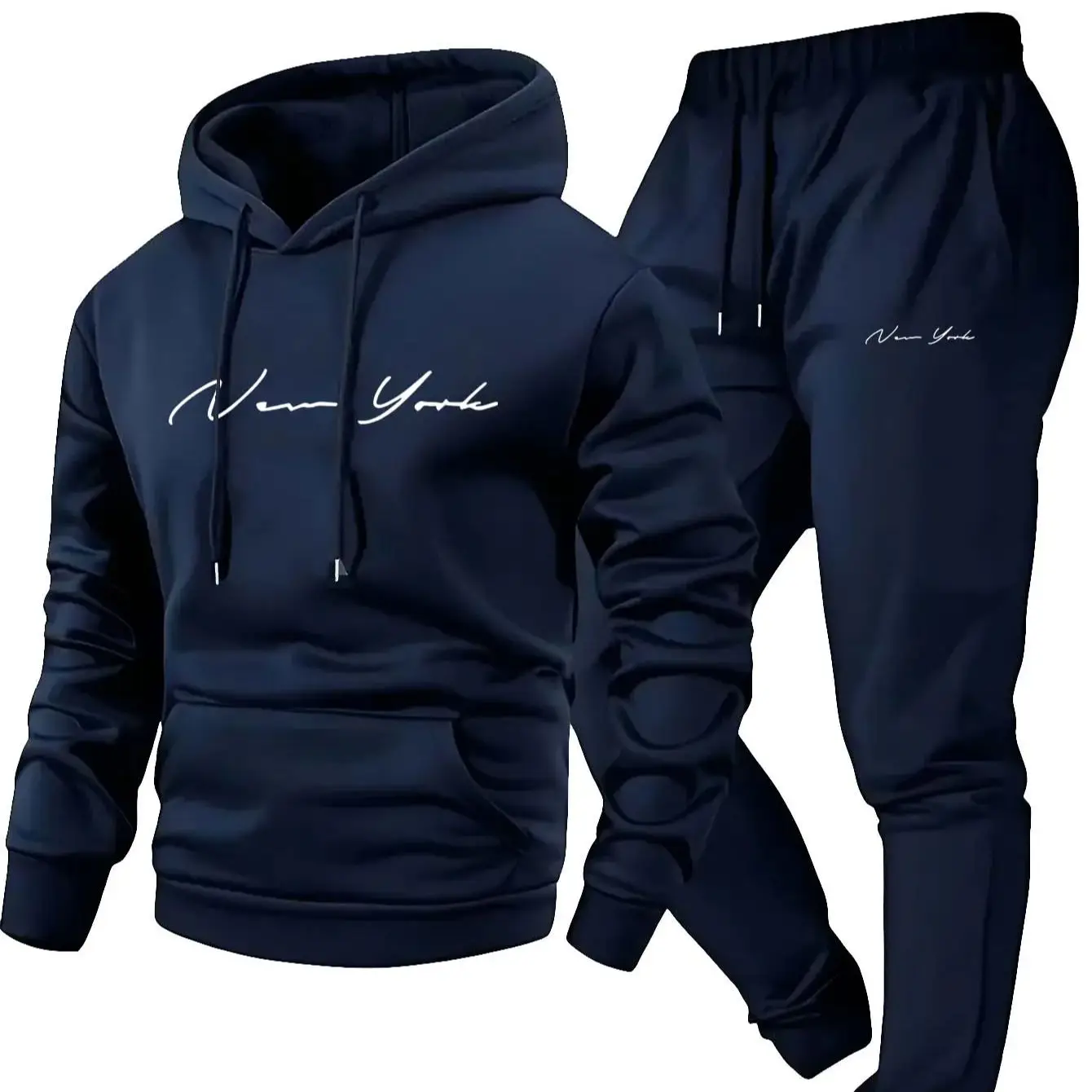 Streetwear Zipper - Conjunto de Moletom Masculino com Capuz