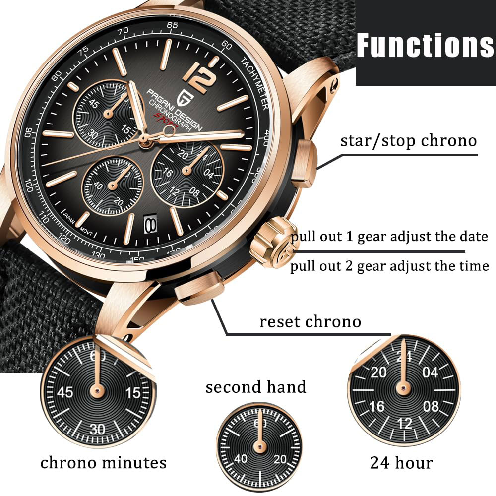 Streetwear Brand Luxury - Pagani design novo relógio masculino 41mm
