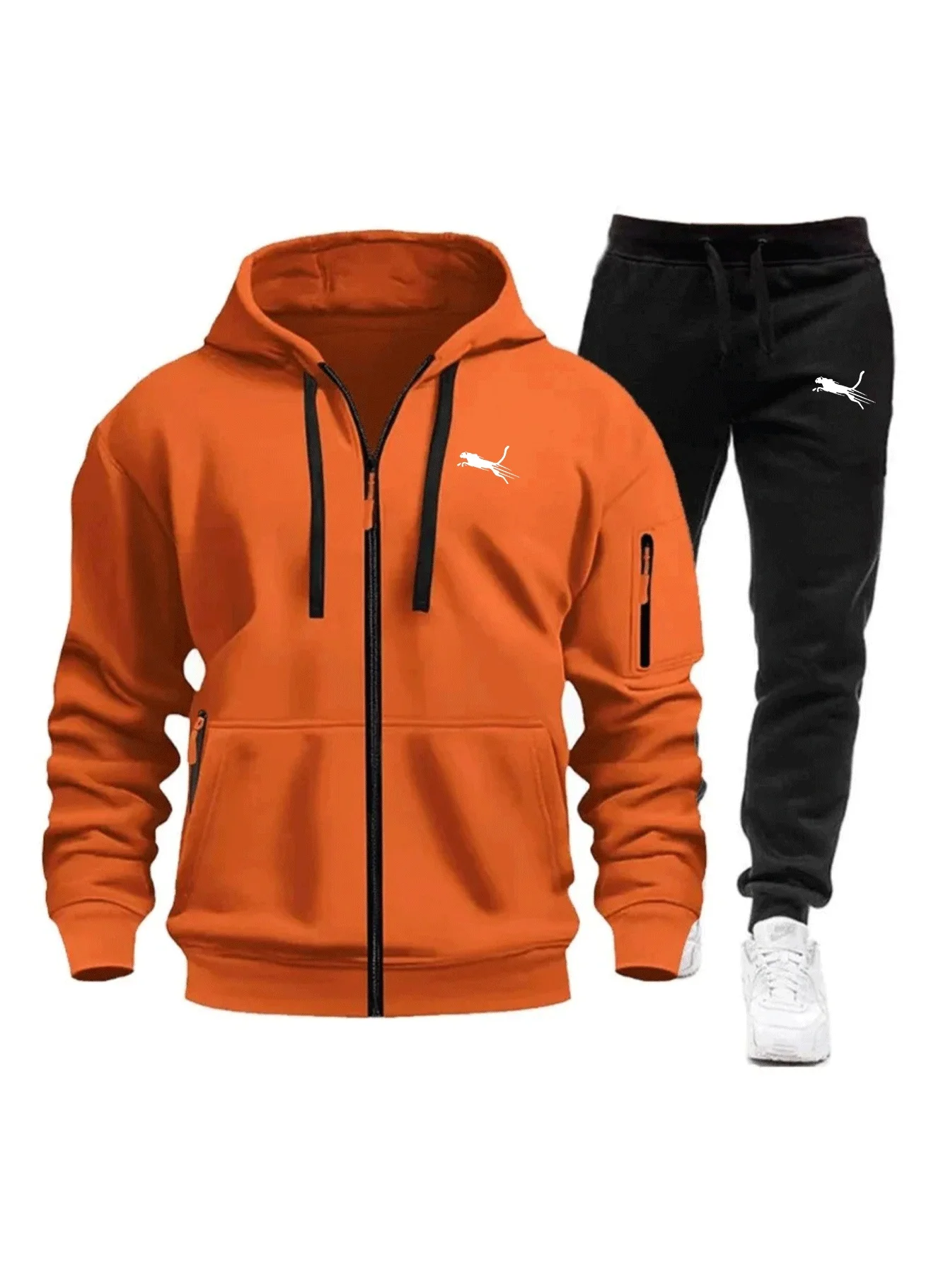 Streetwear Zipper - Conjunto de Moletom Masculino Casual com