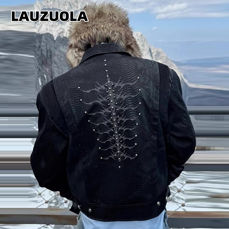 Jaqueta Masculina Preta com Es - Streetwear Zipper avaliação e preço
