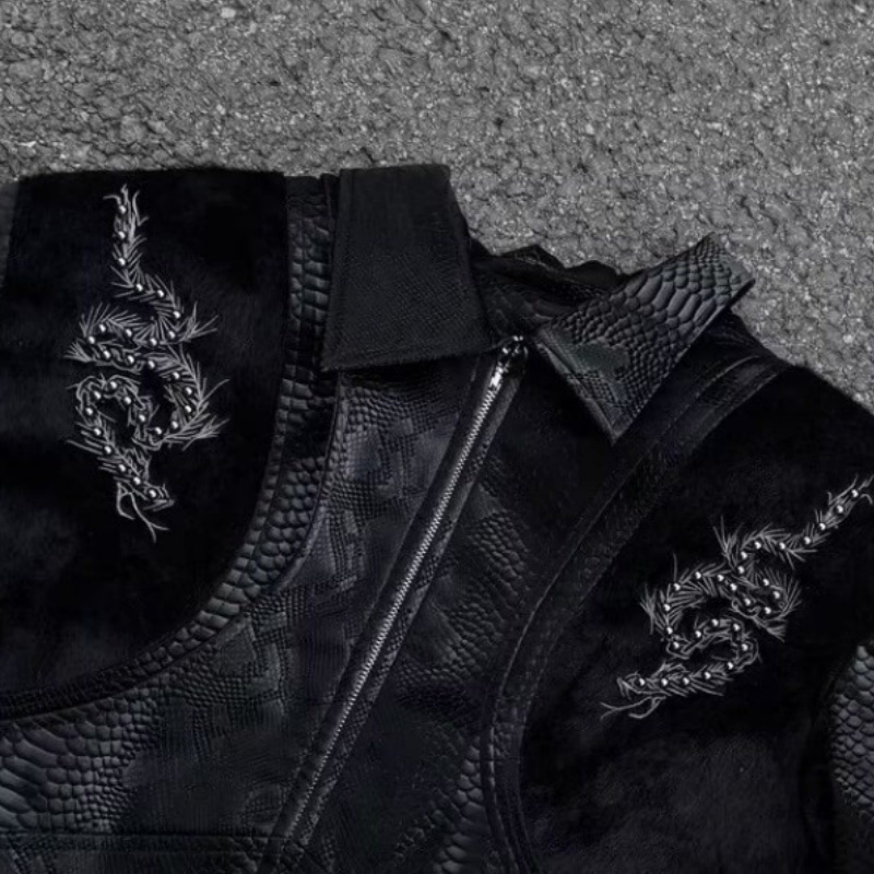 Jaqueta Masculina Preta com Es - Streetwear Zipper avaliação e preço