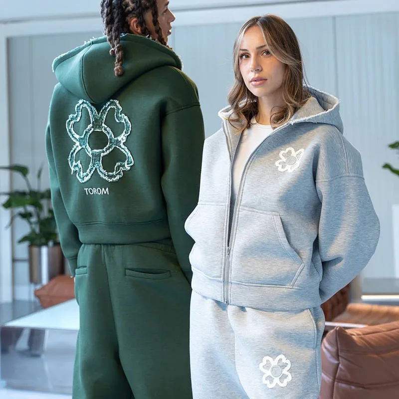 Conjunto de Moletom com Capuz  - Streetwear Zipper avaliação e preço