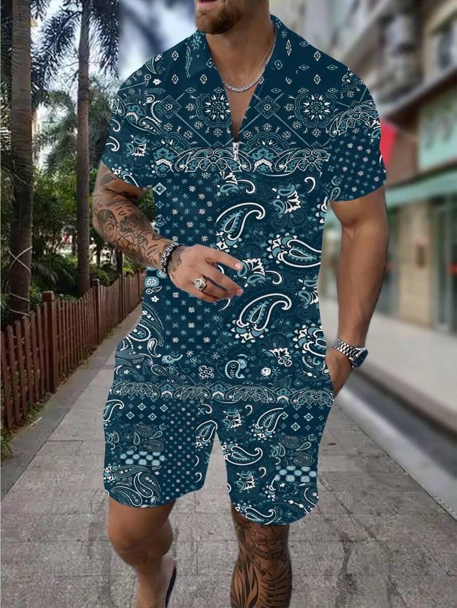 Conjunto de Camisa Polo com Es - Streetwear Zipper avaliação e preço