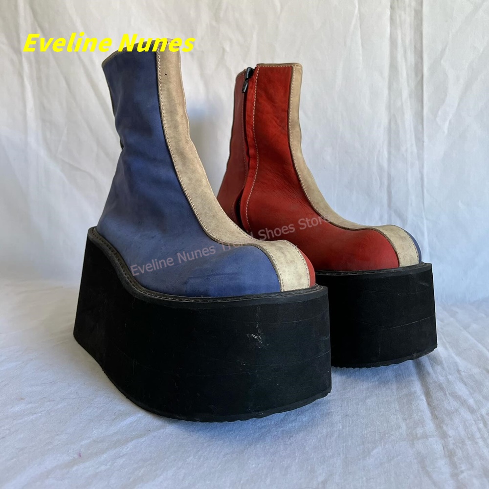 Botas de Plataforma Y2K Vermel - Streetwear Zipper avaliação e preço