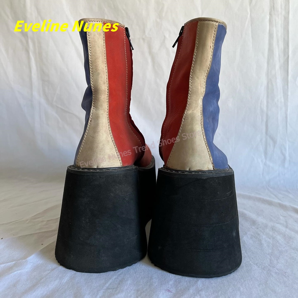 Botas de Plataforma Y2K Vermel - Streetwear Zipper avaliação e preço