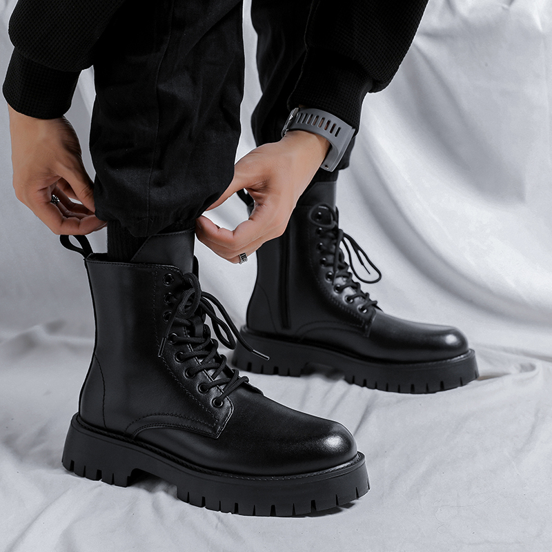 Botas de Couro Genuíno de Luxo - Streetwear Brand Luxury avaliação e preço