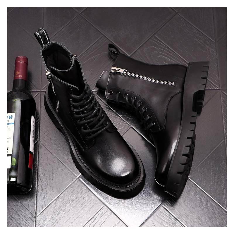 Botas de Couro Genuíno de Luxo - Streetwear Brand Luxury avaliação e preço