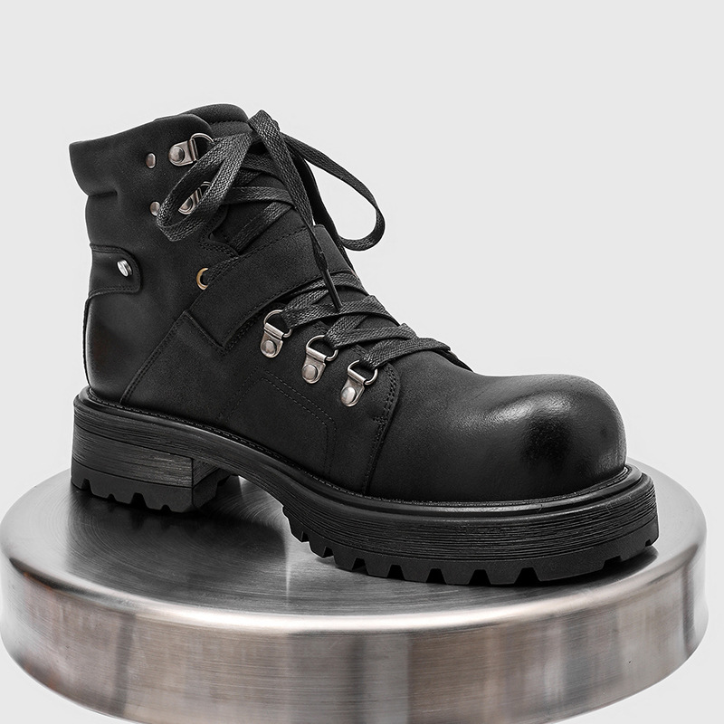 Marca masculina botas de couro - Streetwear Brand Luxury avaliação e preço