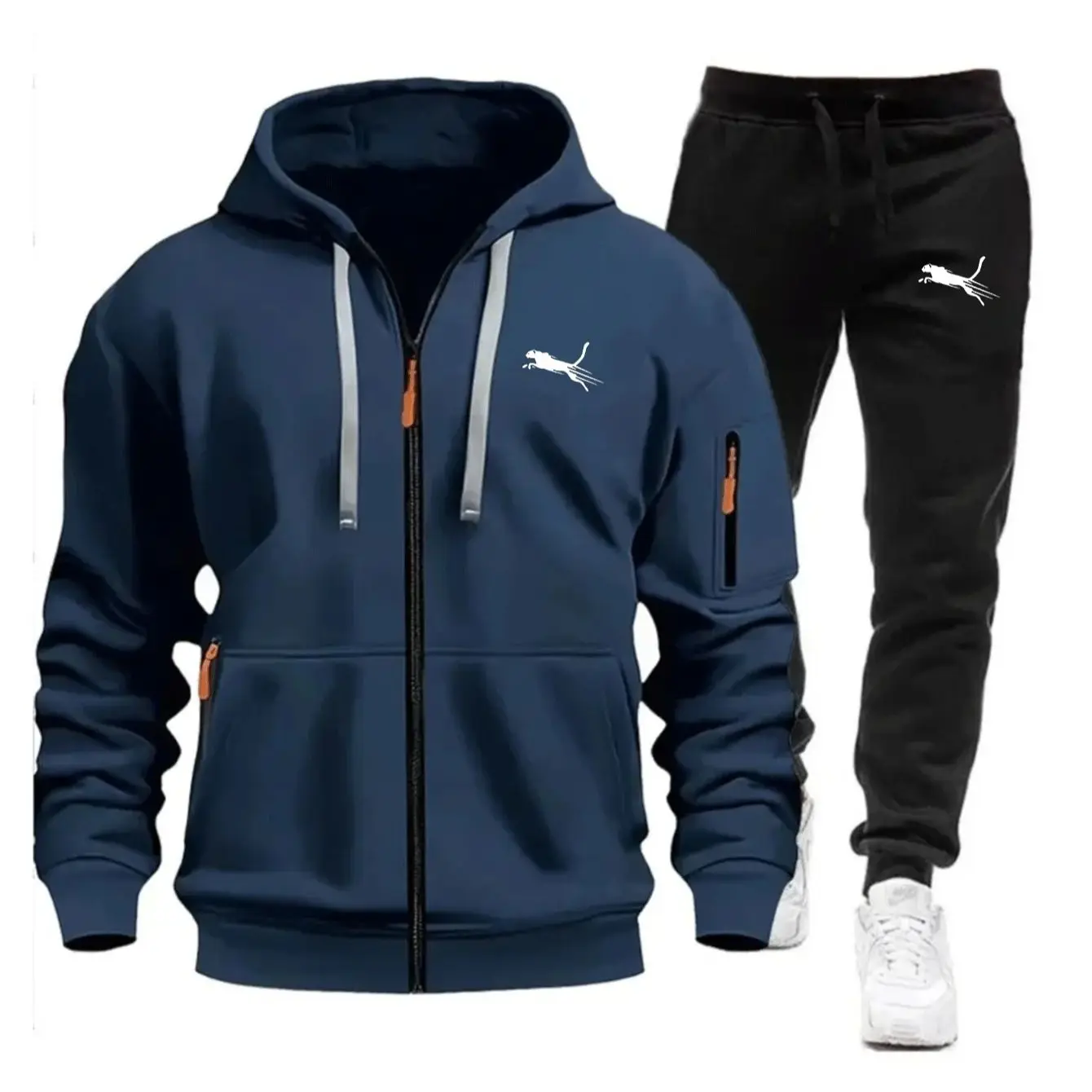 Conjunto de Moletom Masculino  - Streetwear Zipper avaliação e preço