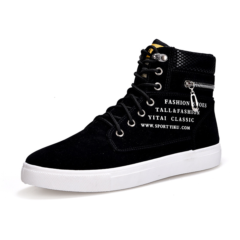 Tênis de cano alto preto mascu - Streetwear Zipper avaliação e preço