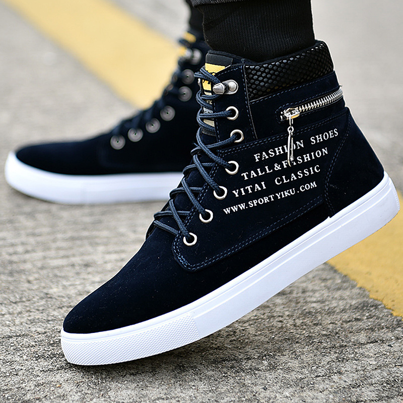 Tênis de cano alto preto mascu - Streetwear Zipper avaliação e preço