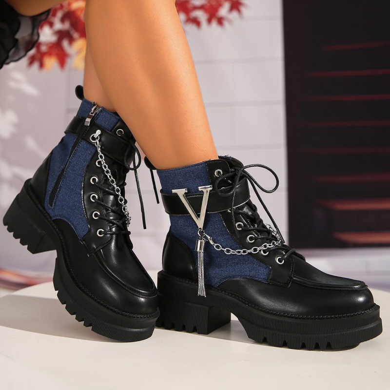 Botas de Cano Curto Femininas  - Streetwear Zipper avaliação e preço