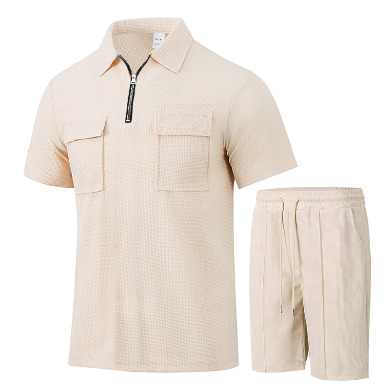Conjunto de Verão Masculino Es - Streetwear Zipper avaliação e preço