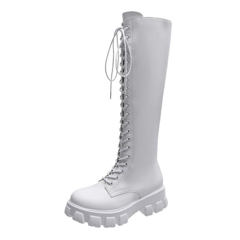 Botas Femininas de Cano Alto c - Streetwear Zipper avaliação e preço