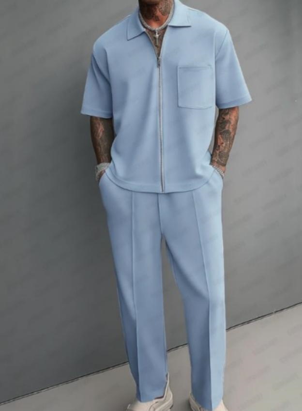 Conjuntos Masculinos de 2 Peça - Streetwear Zipper avaliação e preço